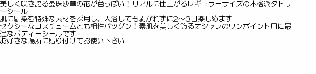 タトゥーシール 曼珠沙華 B コスプレ通信 通販 Yahoo ショッピング