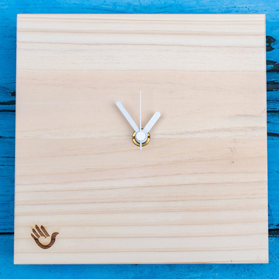 ひのき 時計 置き時計 シンプル ナチュラル 素材 角あり | 