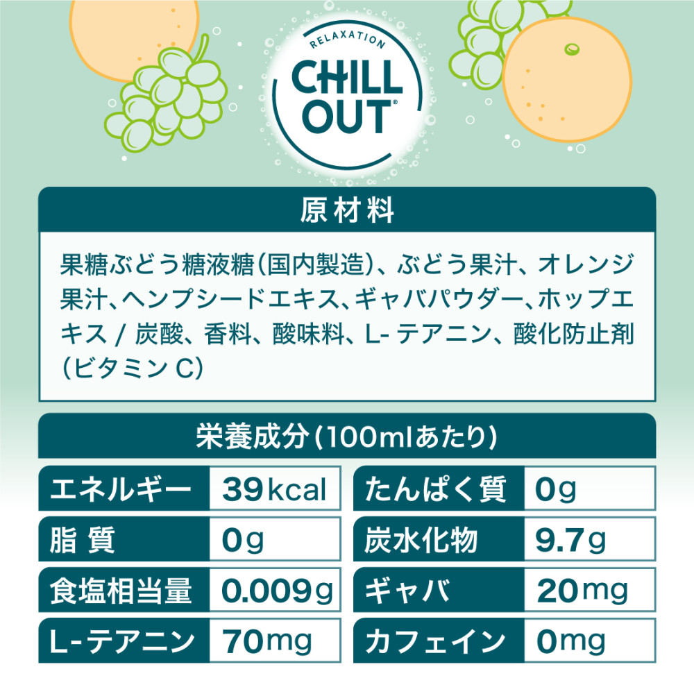 チルアウト リラクゼーションドリンク 250ml缶 30本 北海道内送料無料