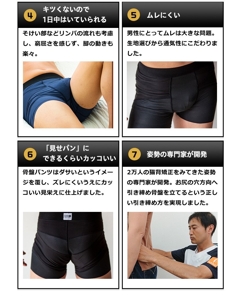 整体パンツ ZERO 3枚セット 送料無料/男性用補正インナー 骨盤 腰サポート 健康 ボディライン 姿勢 メンズ :a188-zero-3p:コスメジャパン  - 通販 - Yahoo!ショッピング