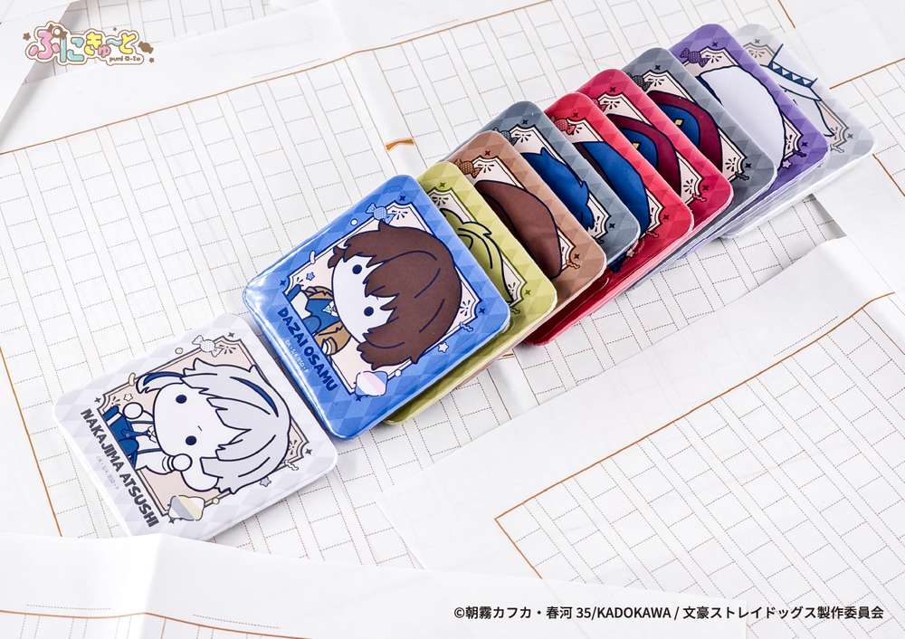 文豪ストレイドッグス 夏 未開封缶バッジBOX ×8 ＆ ミニ色紙BOX ×5 文豪ストレイドッグス ぷにきゅ〜とシリーズ ランダム スクエア 缶