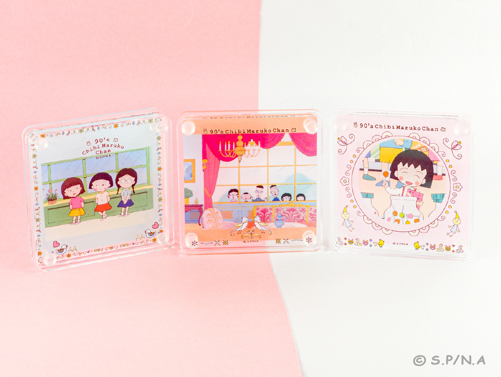 ちびまる子ちゃん かさなるアクリルコースターセット (3枚組み) 90's