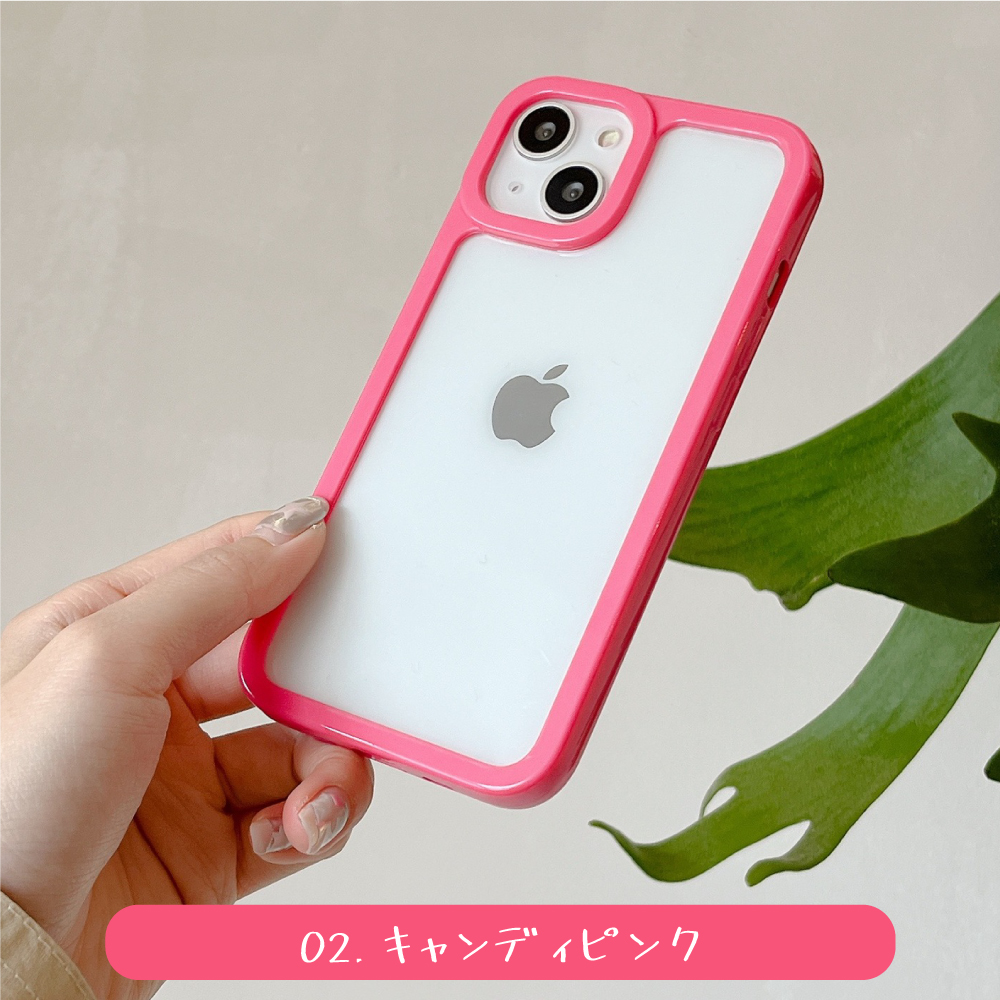 推し色iPhoneケース クリアケース スマホケース かわいい 韓国 iPhone15 iPhone...