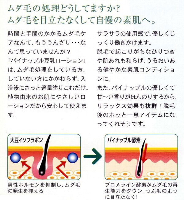 ムダ毛処理後専用ボディーローション パイナップル豆乳ローション :4560251189603:COSMESTREET - 通販 -  Yahoo!ショッピング