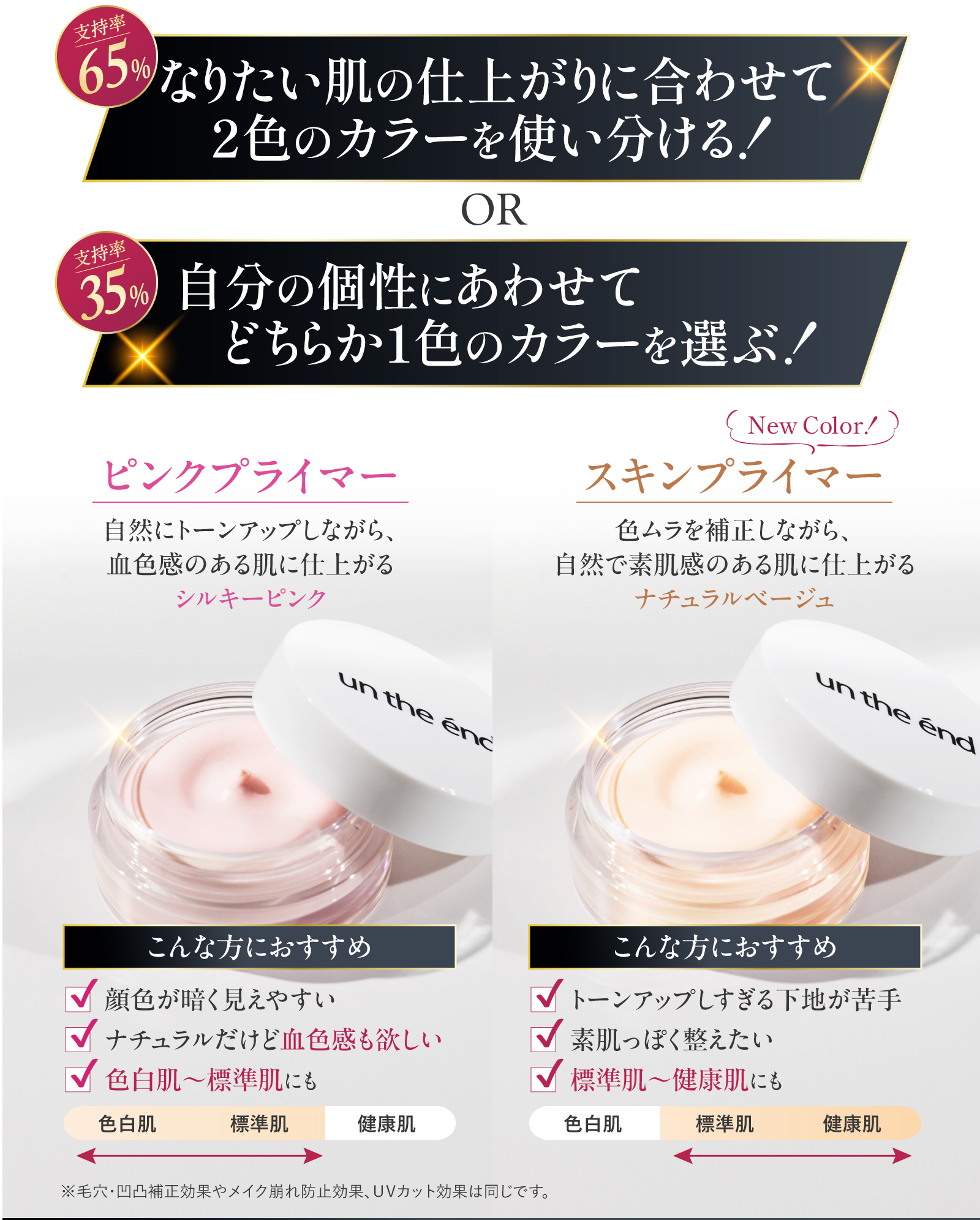 un the end（アンジエンド） 化粧下地 毛穴 小じわ 埋めて隠す 毛穴