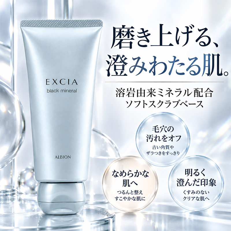 アルビオン エクシア ブラックミネラル パック EXCIA 洗い流すパック アルビオン エクシア ブラックミネラル 150g