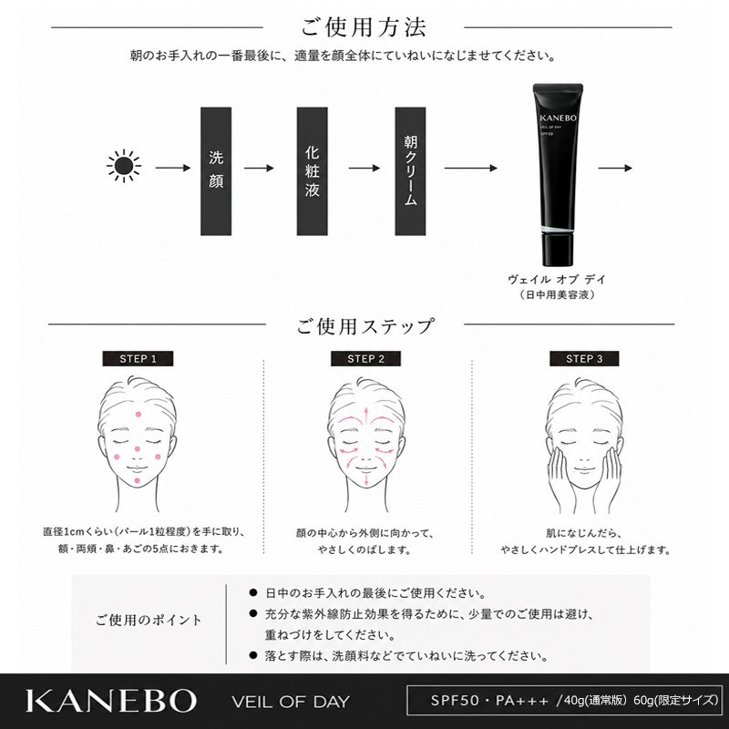 Kanebo（カネボウ） ヴェイル オブ デイ SPF50/PA+++ 40g 美容液 化粧