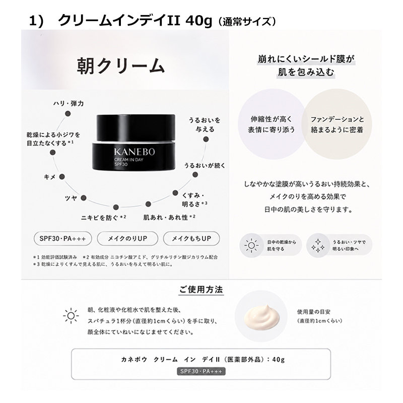 KANEBO クリーインデイⅡ （洗顔料・化粧水　各2包サンプル付き） KANEBO（カネボウ） クリーム イン デイII リミテッド サイズ 20g