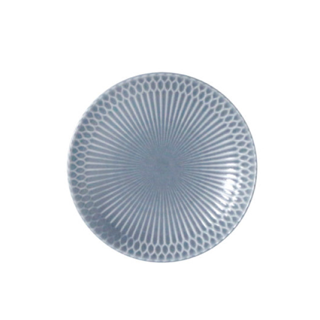 小田陶器 皿 16cm 5枚セット さざなみ 白 青白 ブルーグレー 選べる3