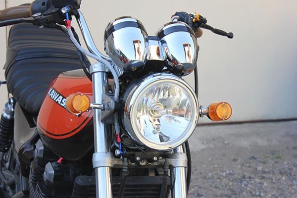 ガラス 180mm ヘッドライト イエローレンズ 黒 新品 汎用 XJ400D