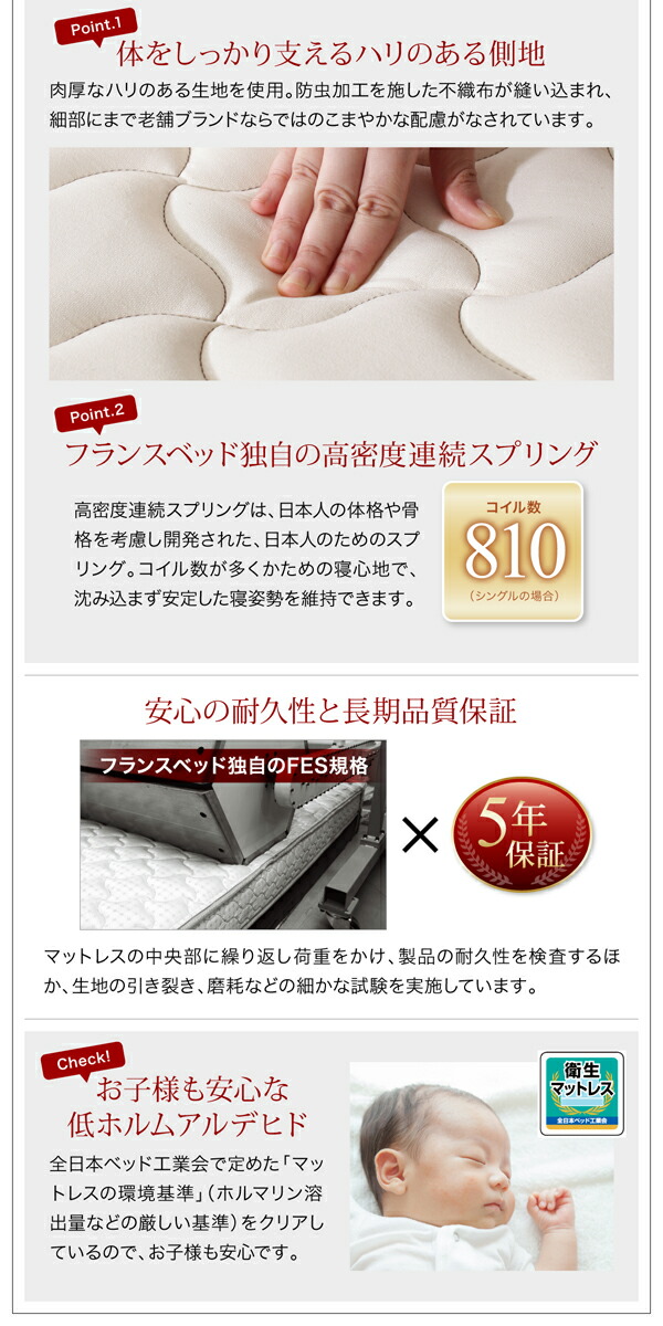 日本公式品 棚・コンセント付き収納ベッド スタンダードポケットコイルマットレス付き セミダブル 組立設置付