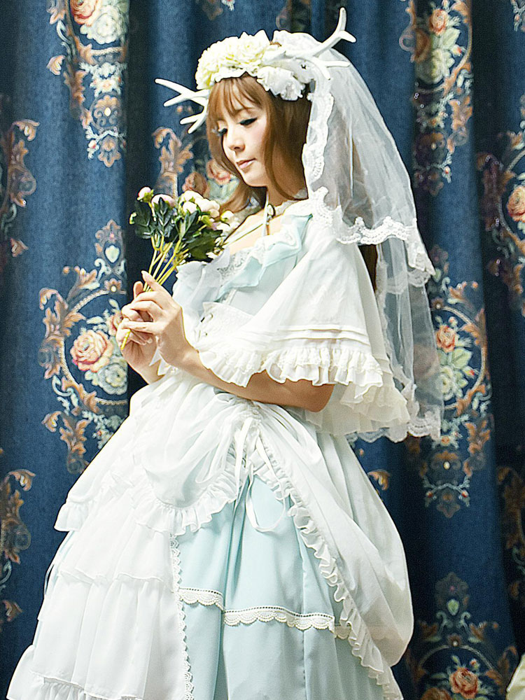 ロリィタジャンパースカート フリル スウィート シフォン ラウンド