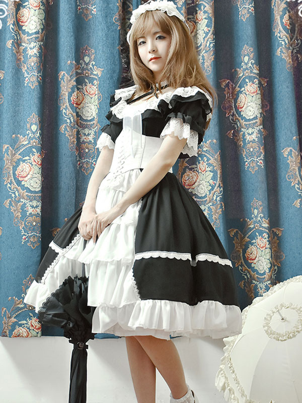 ロリィタジャンパースカート フリル スウィート シフォン ラウンド