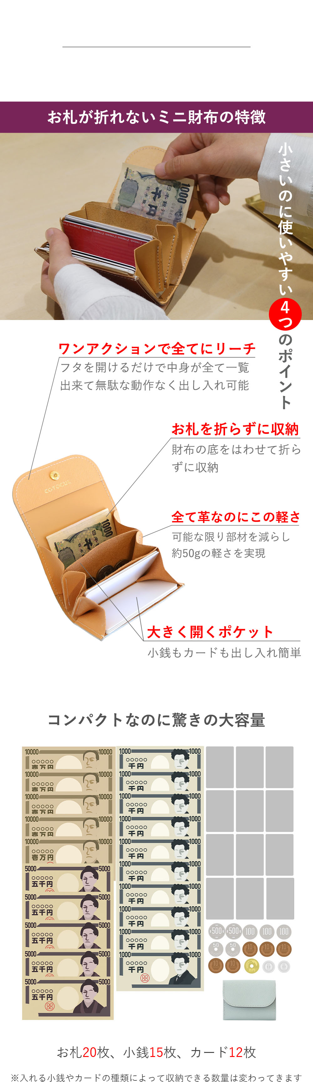 ミニ財布はんなりポイント