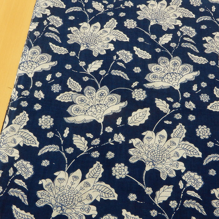 生地 インド綿 布 ワンピース エスニック ブループリント 3842-11909