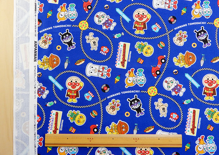BANDAI（バンダイ） アンパンマン 生地 オックス キャラクター 綿 青