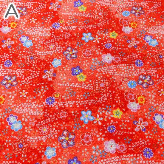 生地 ちりめん はぎれ 金彩 和柄 カットちりめん 35cm×33cm 縮緬生地