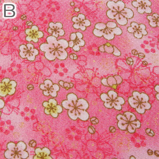 金彩 桜 ちりめん生地 はぎれ 和柄 カットちりめん 35cm×33cm 縮緬生地 