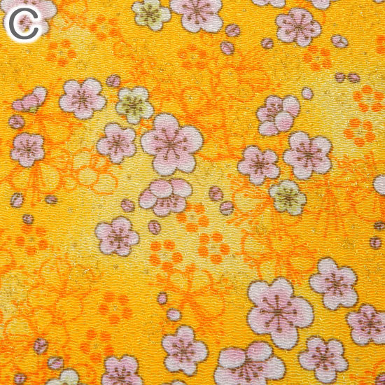 ちりめん生地 金彩 桜 はぎれ 和柄 カットちりめん 35cm×33cm 縮緬生地