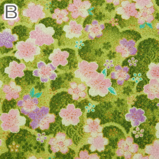 桜 ちりめん生地 金彩 はぎれ 和柄 カットちりめん 35cm×33cm 縮緬生地