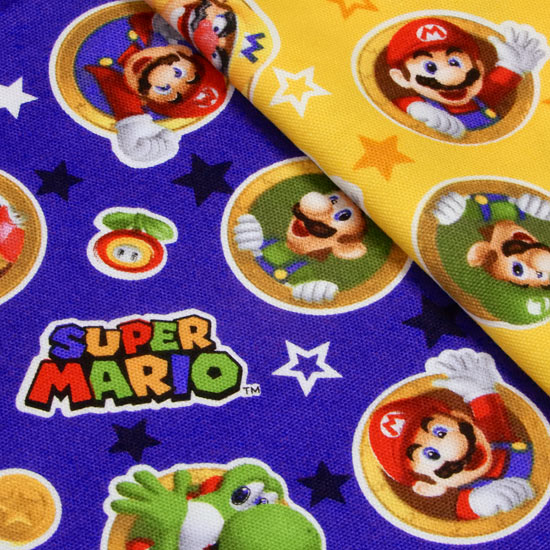 マリオ 生地 スーパーマリオ オックス ワッペン 男の子