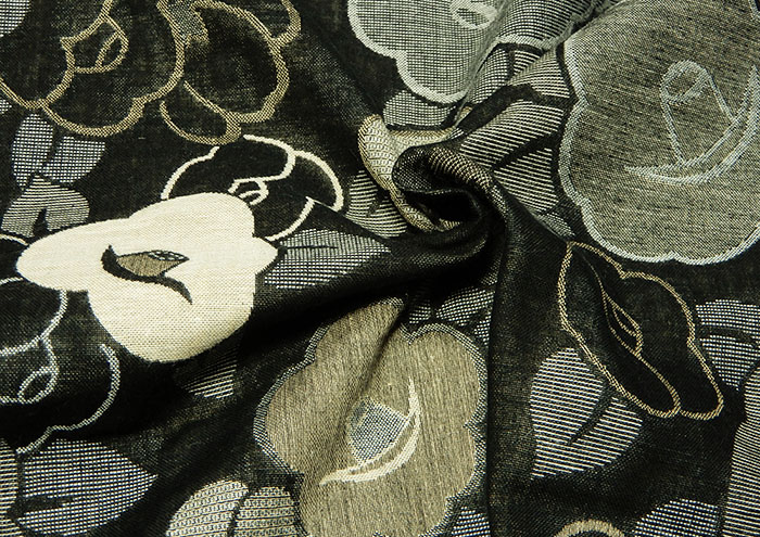 ❦Lily❦　フランス輸入　サフェコ　ジャガード織【黒＆白】　生地ハギレ kts6651_3r.jpg