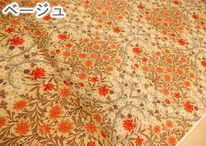 生地 花柄 北欧風 ロココ調 レトロ 綿 キャンバス プリント 布