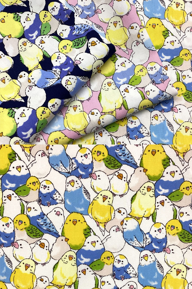 FUWARI染布 オックス インコのピーちゃん（単位50cm） : コットン