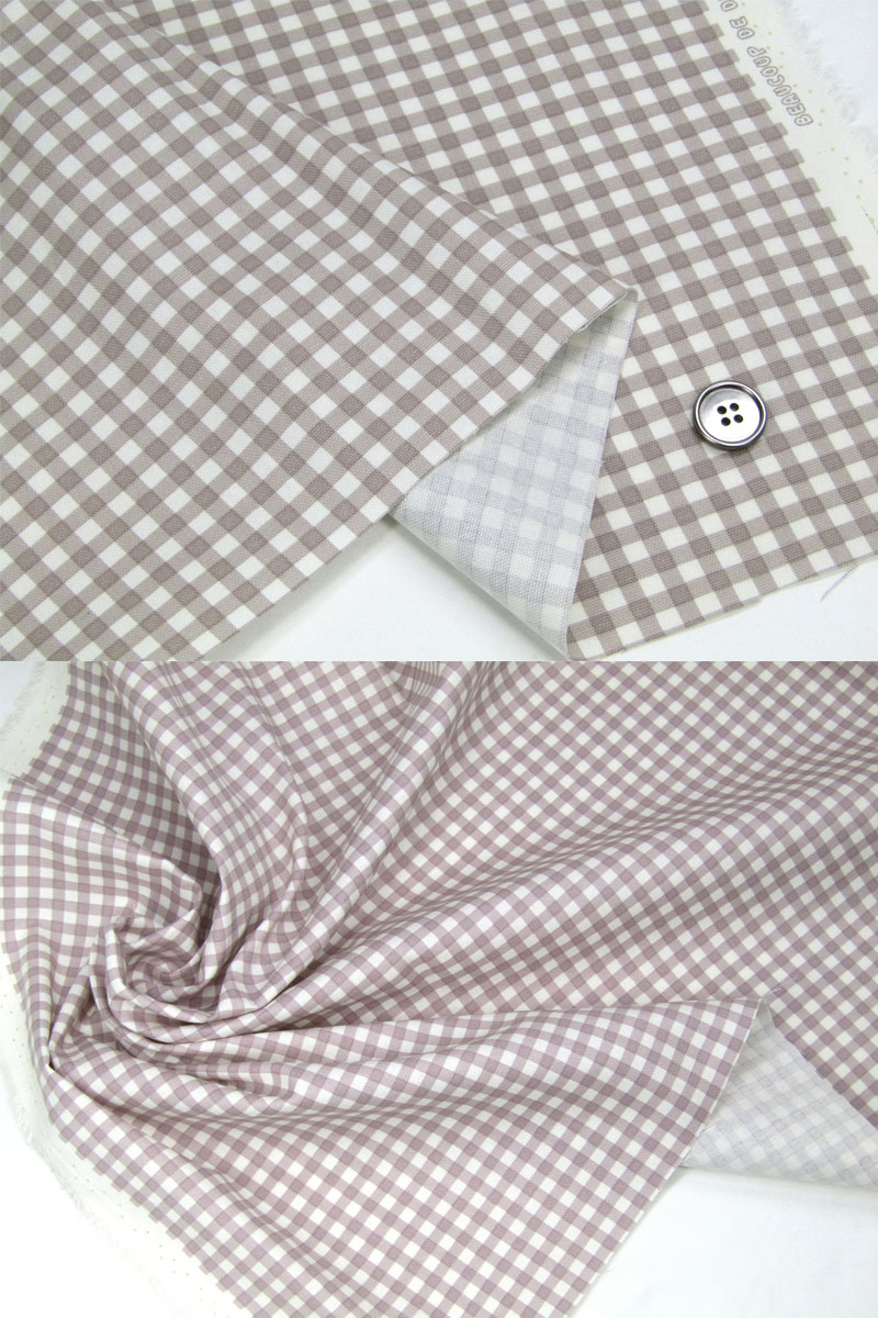 オックス くすみカラー ギンガムチェック（単位50cm） : コットン