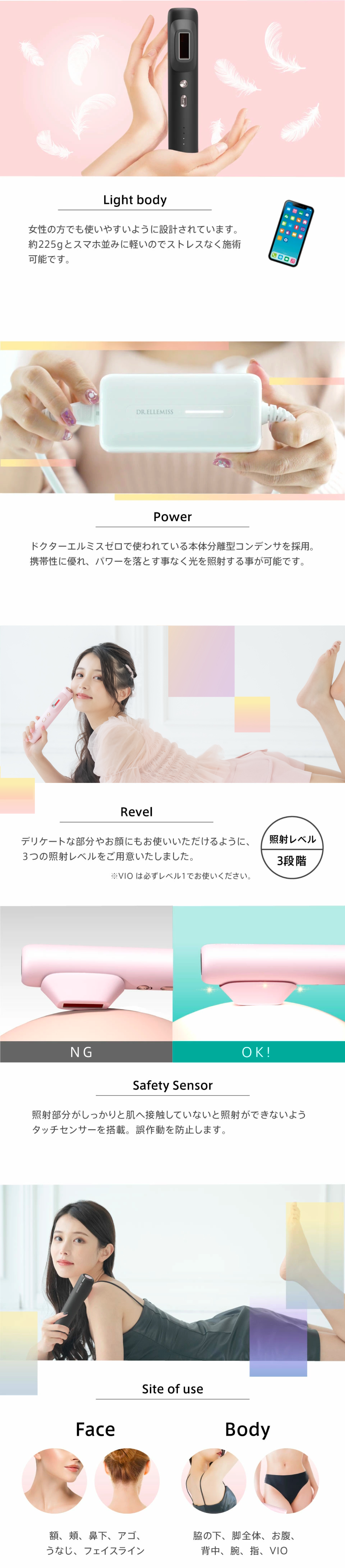 ドクターエルミスヌード 光脱毛/VIO脱毛/全身8分/初めてでも簡単