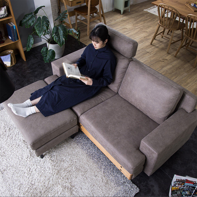 NORA（ノラ） ソファ 2.5人掛け ナチュラル家具 ファブリック2色展開