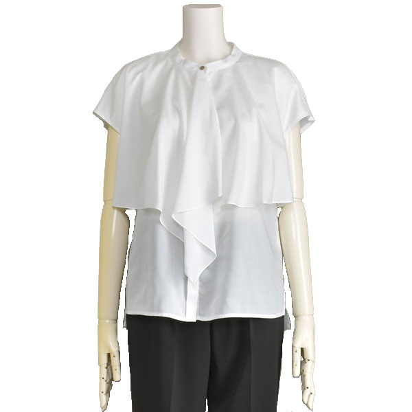 ブラウス レディース ボウタイ風 半袖 KOKIA 白 ホワイト 黒 ブラック きれいめ 上品 40代 50代(10010円)