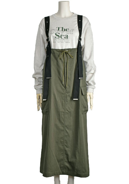 ayane カーゴ ジャンパースカート ロング 秋 キャメル カーキ