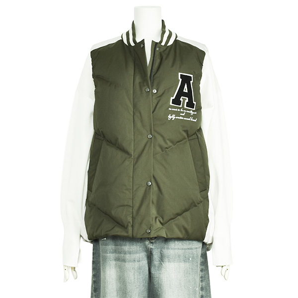 ayane アヤン ダウン ベスト スタジャン レディース ゆったり カーキ