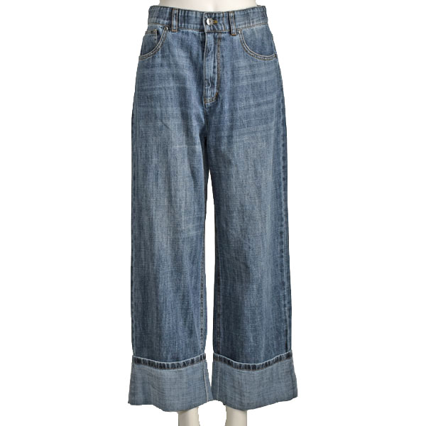 ayane アヤン ワイド ジーンズ レディース 秋 ロールアップ ブリーチ