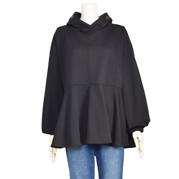 ayane アヤン 裏起毛 パーカー レディース 裾フレア ロング グレージュ