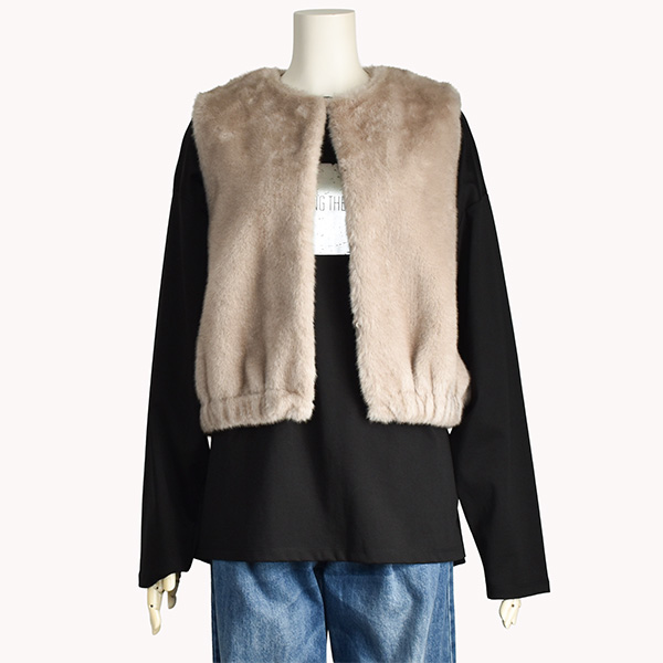 PASSIONE（パシオーネ） ベスト ジレ ファー レディース ショート