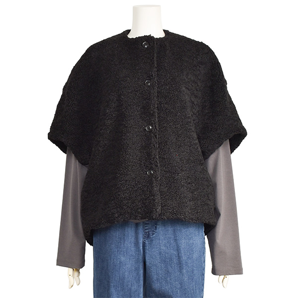 PASSIONE（パシオーネ） ボア ジャケット 五分袖 レディース ゆったり