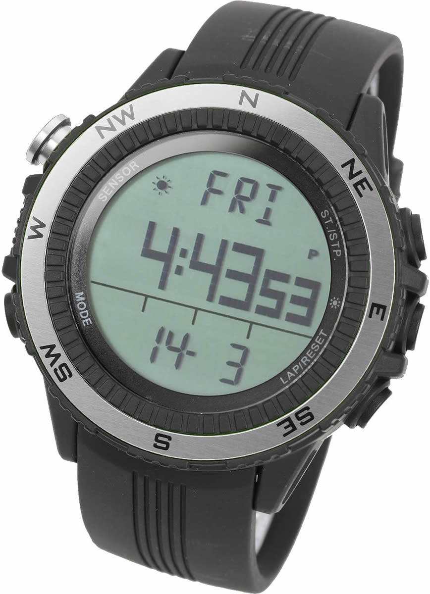 腕時計 メンズ デジタル 時計 温度計 コンパス 気圧計 高度計 アウトドア キャンプ 登山用｜courage｜03