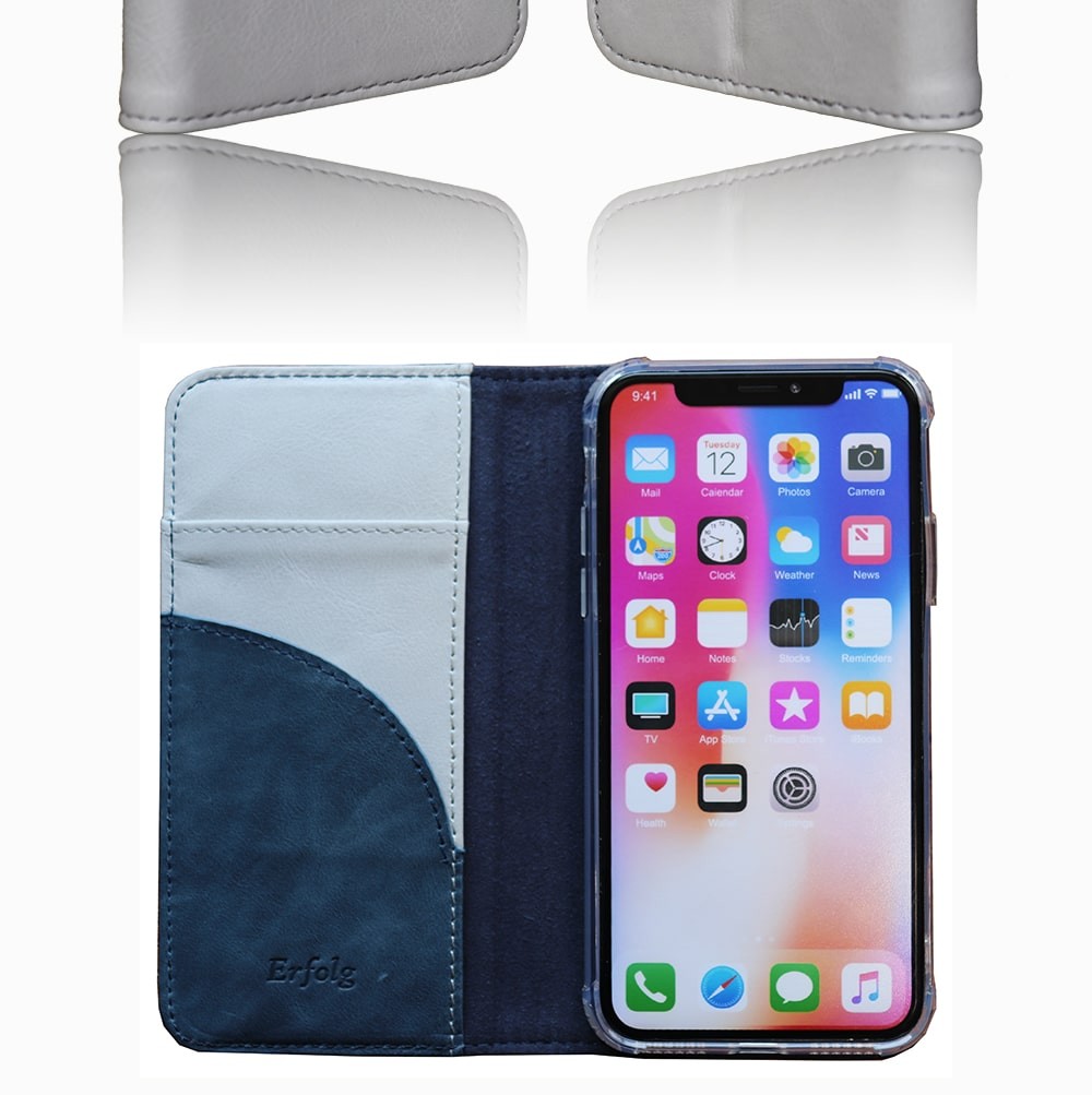 iPhone 蓋ピタ＆画面割れ防止 X XS 本革 ケース 手帳型 スマホケース