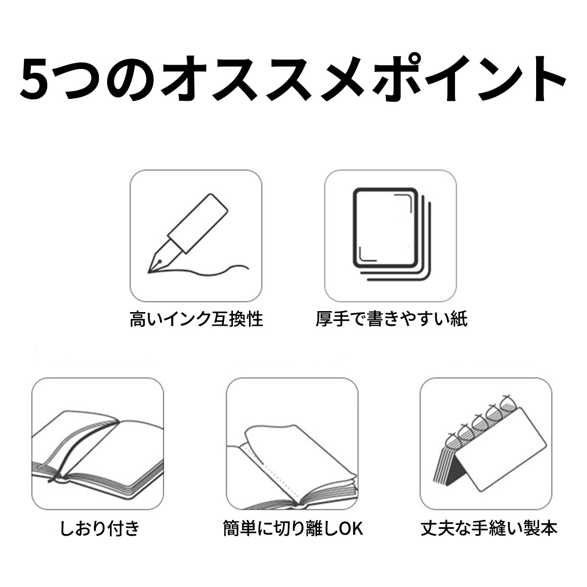 ノート A5 ドット方眼 ハードカバー 手帳 メモ帳 おしゃれ シンプル 布張り ビジネス 仕事用 学習ノート ジャーナル 日記 学生 社会人 使いやすい 会議メモ 関連画像2
