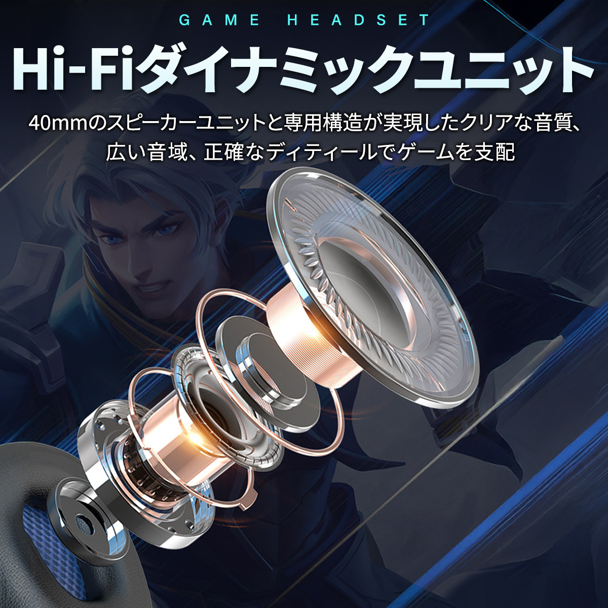 ゲーミングヘッドセット ゲーミングヘッドホン ヘッドセット ヘッドフォン 有線ヘッドセット 3.5mmヘッドセットマイク付きヘッドホン PS4 PS5 switch 関連画像5