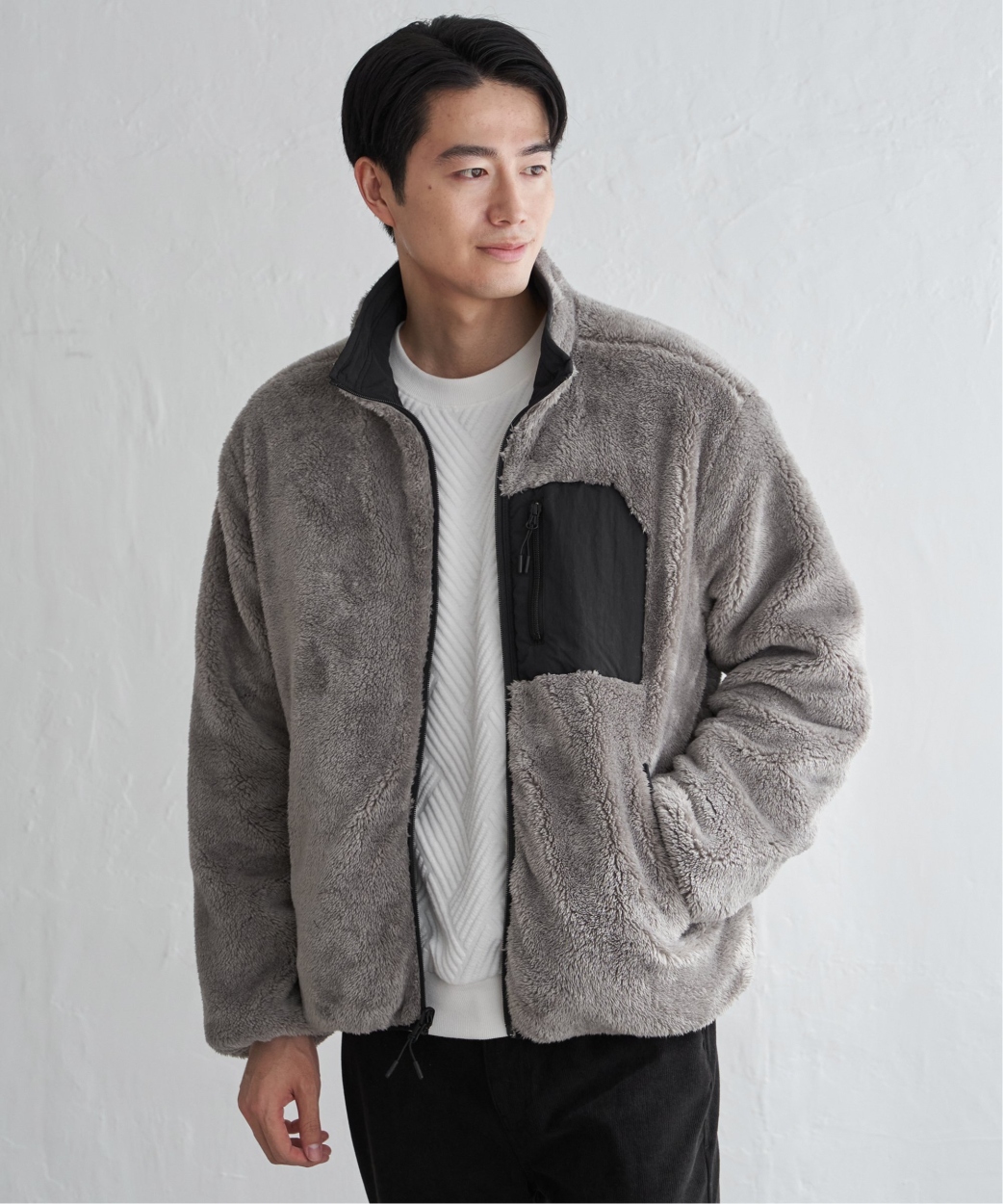 ikka（イッカ） 【2WAY】リバーシブルナイロンフリースブルゾン : COX