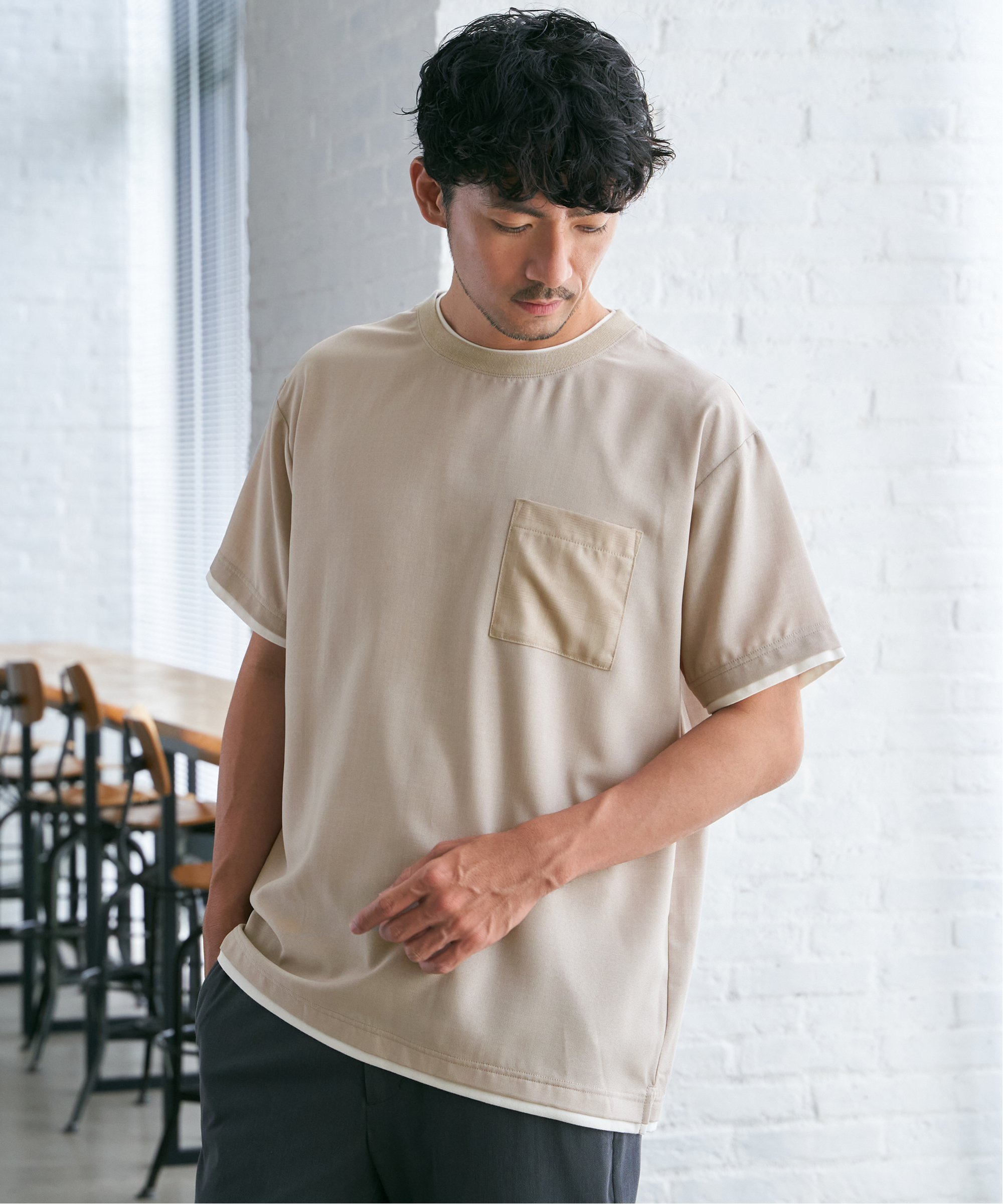 ikka（イッカ） 【お得だ値】イージーケアリネンライクシャツT : COX 