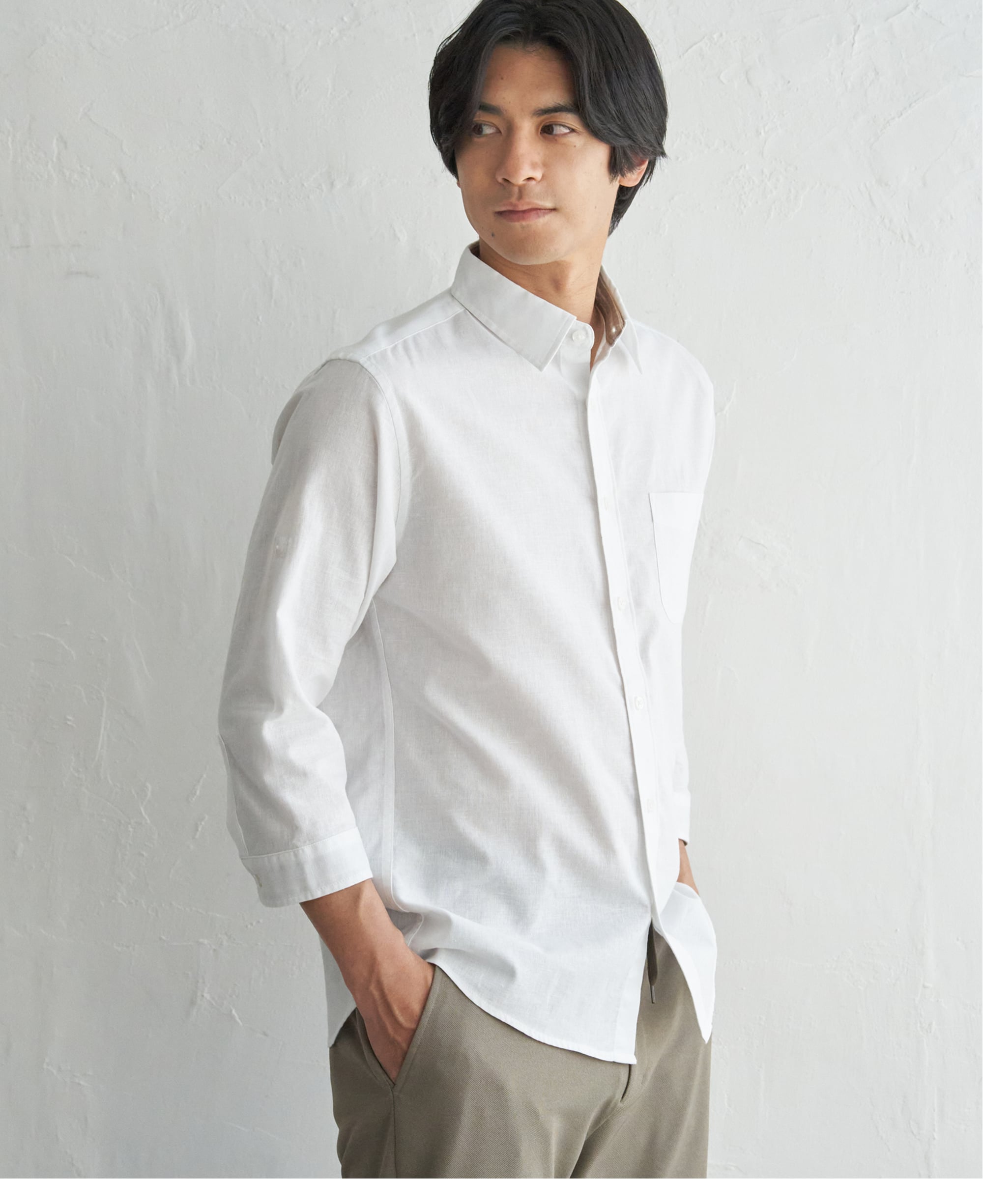 ikka（イッカ） 【雑誌MonoMax5月号掲載】フレンチリネンMIX袖2WAY