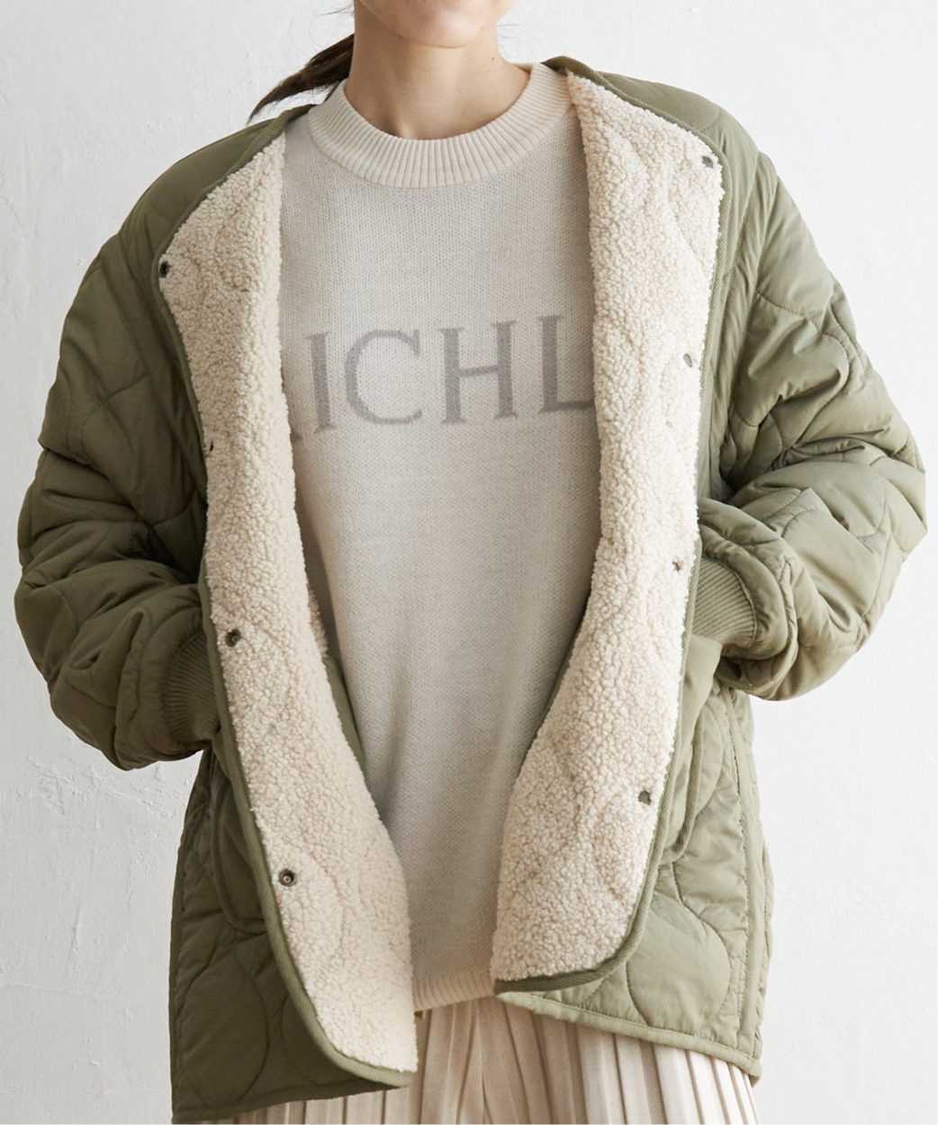 ikka（イッカ） 【雑誌InRed11月号掲載】2WAYボアキルトブルゾン【撥水