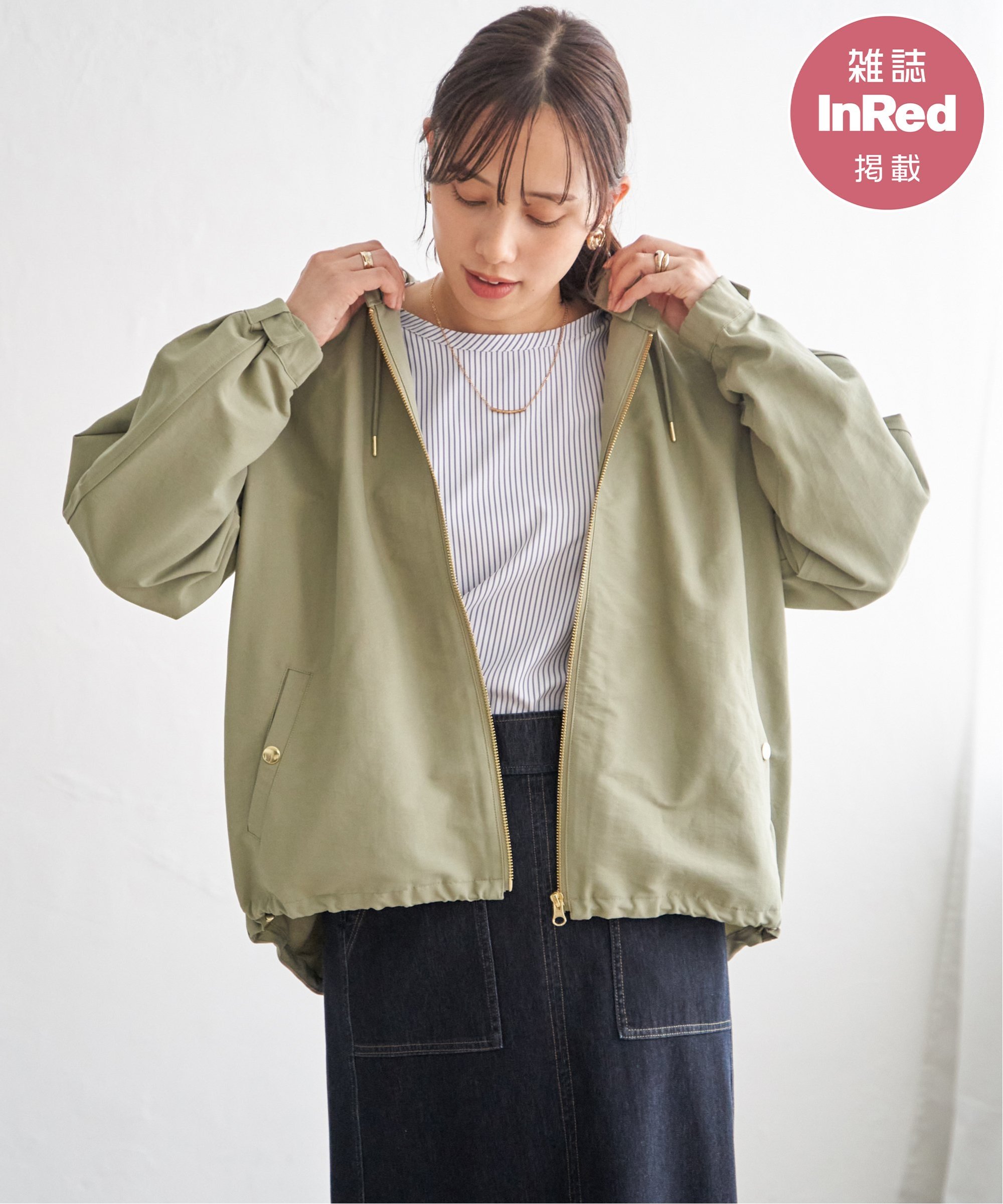ikka 撥水花粉リリース2WAYマウンテンパーカー Lサイズオフホワイト ikka｜【雑誌InRed4月号掲載】撥水花粉リリース2WAYマウンテンパーカー
