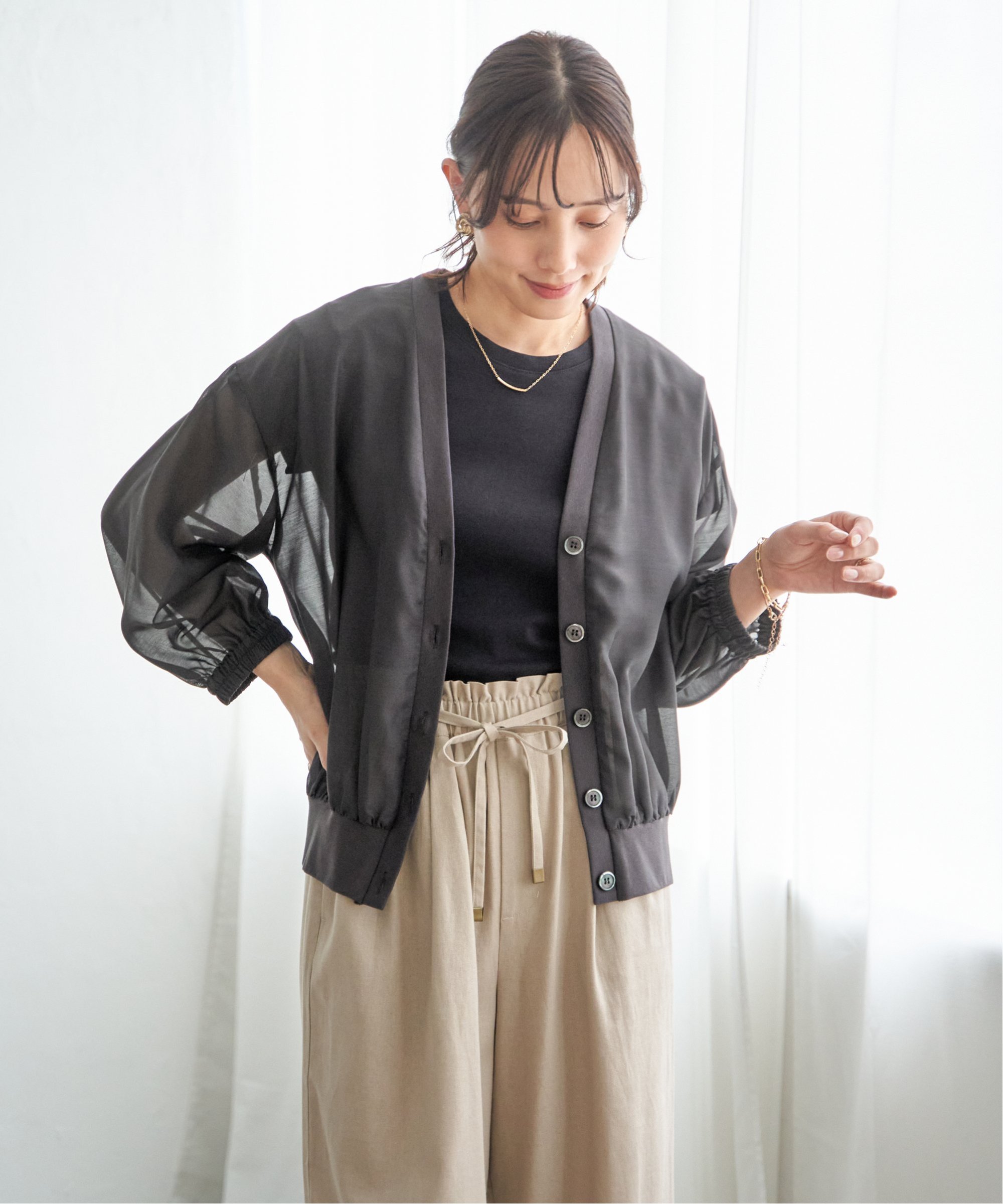 ikka（イッカ） シアー9分袖カーデブルゾン : COX-ONLINE SHOP ヤフー 