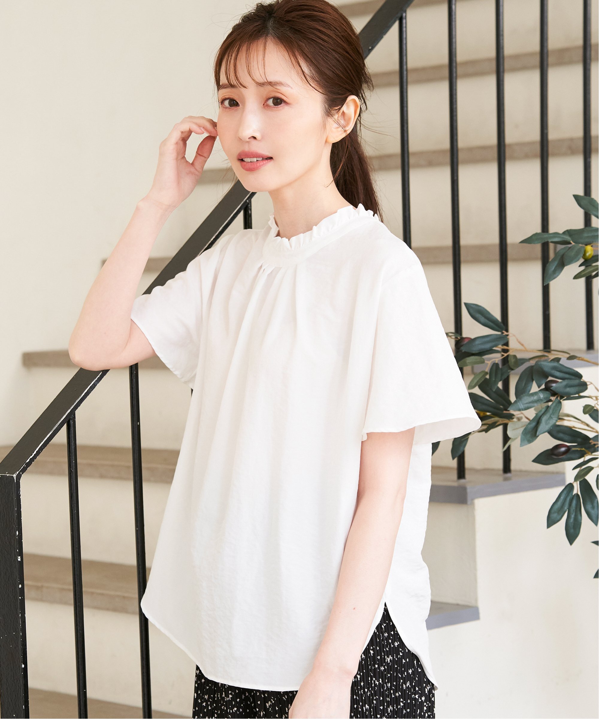襟フリル2WAY半袖ブラウス : COX-ONLINE SHOP ヤフー店 - 通販 - Yahoo