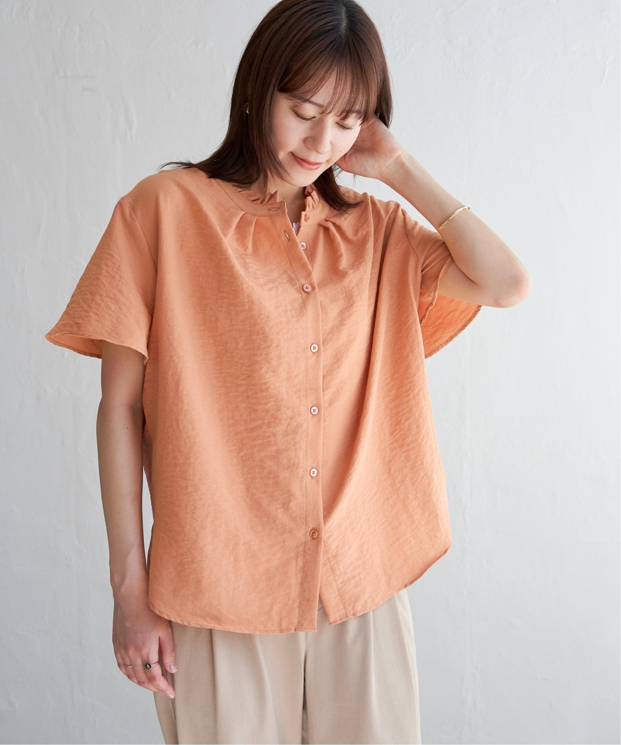 襟フリル2WAY半袖ブラウス : COX-ONLINE SHOP ヤフー店 - 通販 - Yahoo